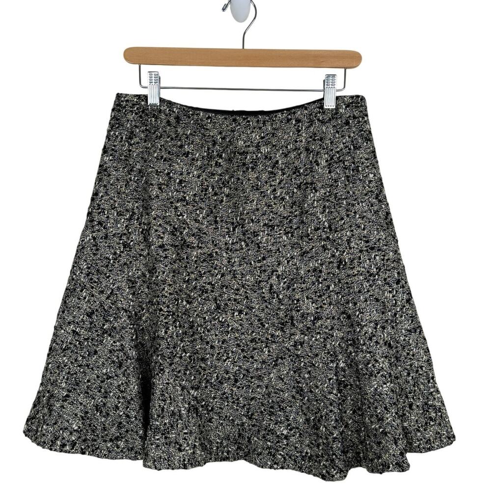 Tuleh Vintage Wool Blend Metallic Tweed Skirt Size 10 Made in USA Y2K Silk Lined